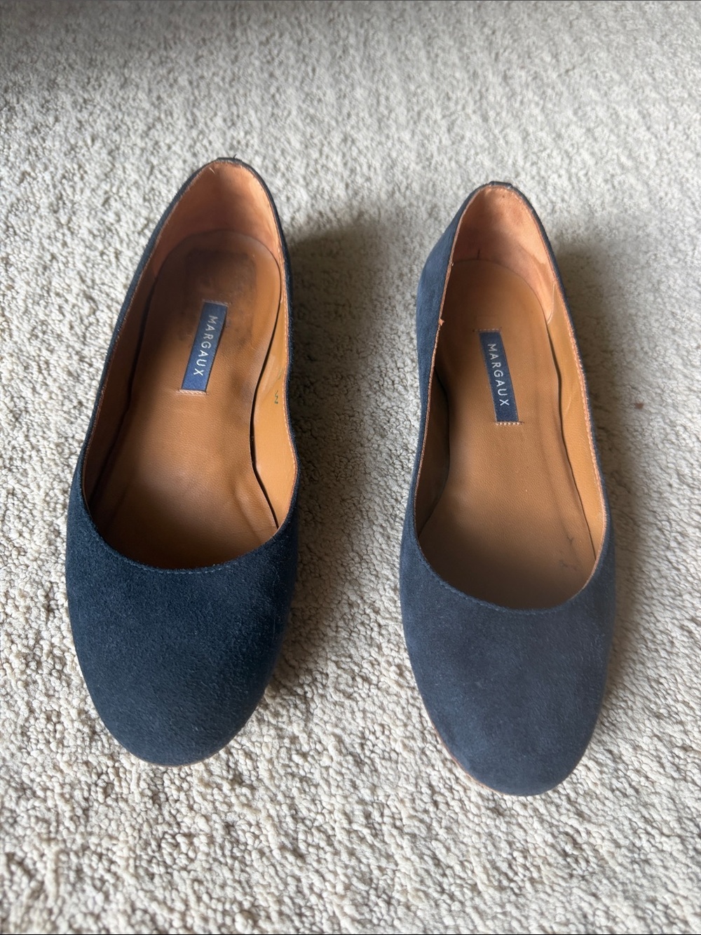 Margaux Navy Suede Ballet Flats